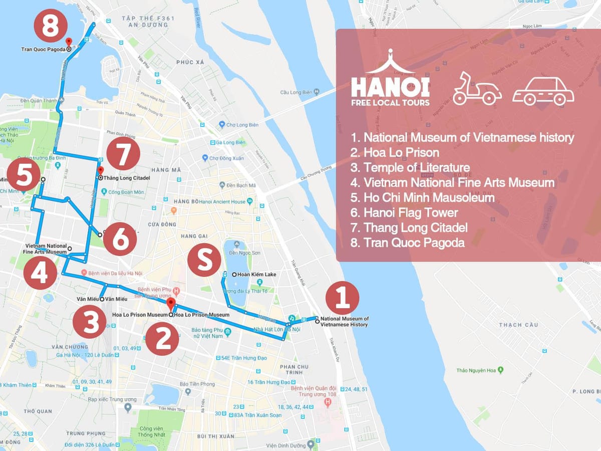 hanoi francuski četvrt hoda obilazak mapu