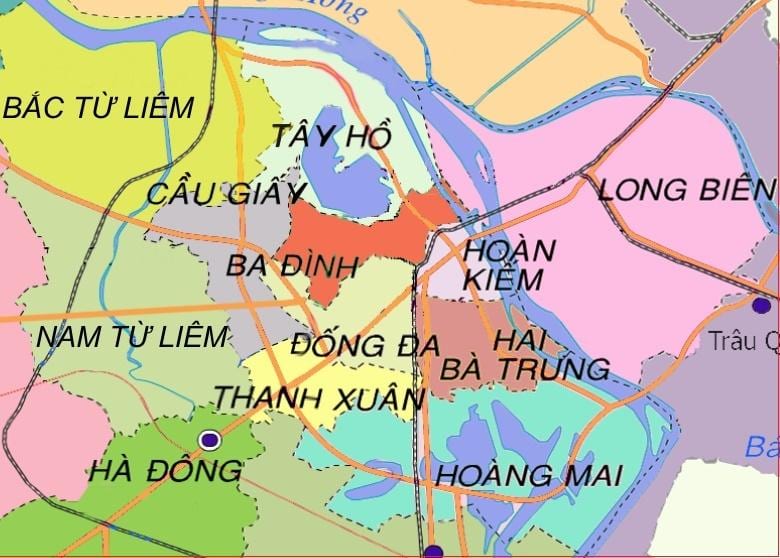 Mapa ha dong distriktu hanoi