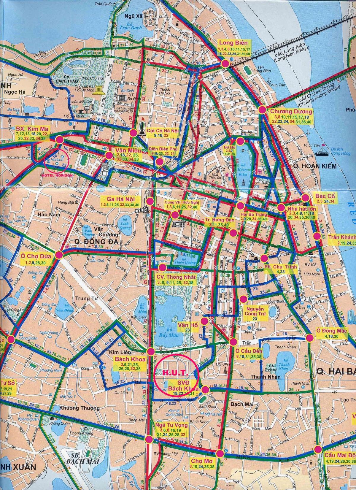 Mapa hanoi grad, autobus