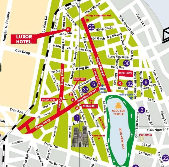 Mapa hanoi ulice