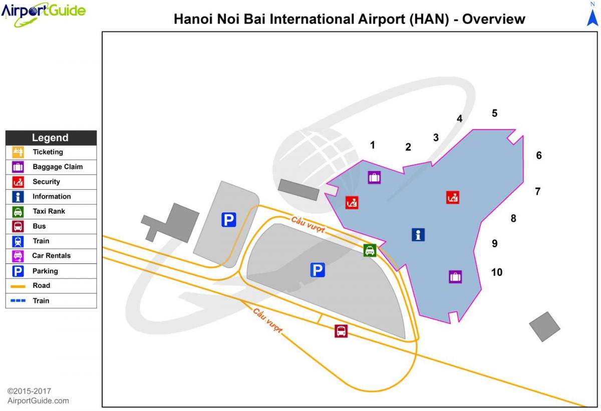hanoi međunarodni aerodrom mapu