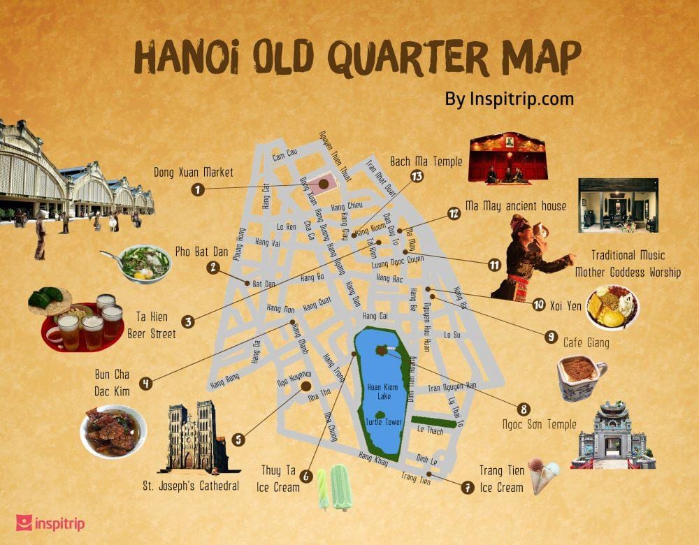 ulična mapa hanoi stari novčić
