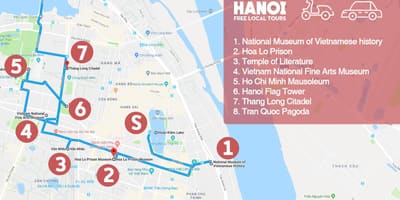 Hanoi francuski četvrt hoda obilazak mapu