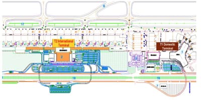 Hanoi aerodrom terminal mapu