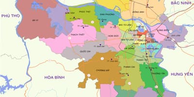 Mapa hanoi distriktu