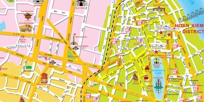 Hanoi stari novčić turističke mapu